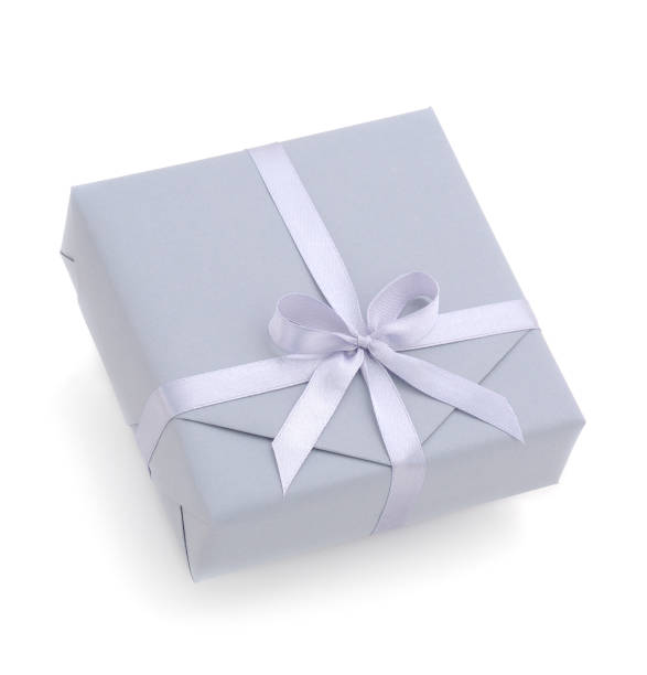 istock Gray gift box with gray ribbon. 1298664941