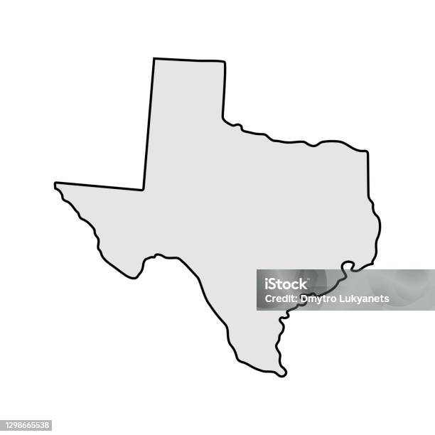 Texas Simple Border Texas State Borders Stock Illustration - Download Image Now - Austin ...