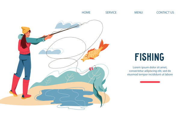 1,700+ Woman Fishing Stock Illustrations, Royalty-Free Vector Graphics &  Clip Art - iStock
