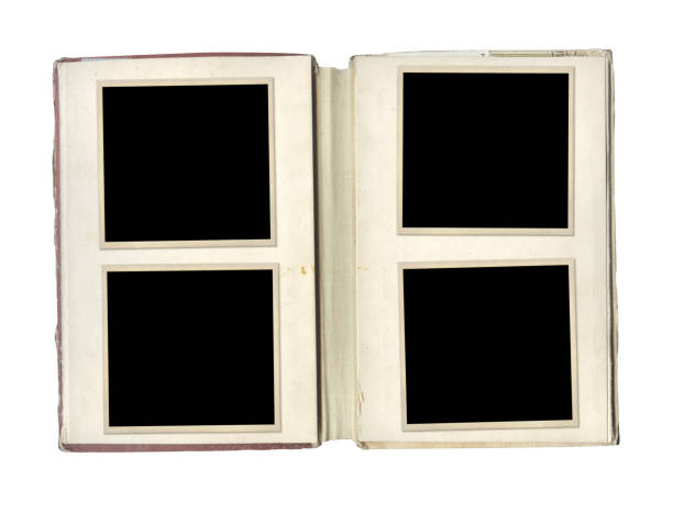 istock Retro blank photo frames in album. Vintage scrapbook elements 1298673943