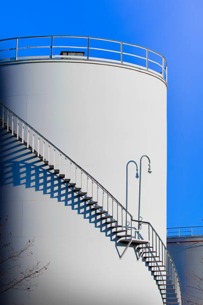 White staircase rises to the sky