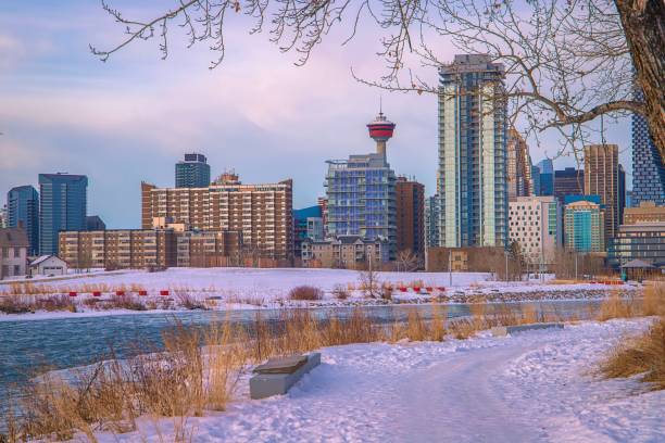 istock Winter Park Walkway By Downtown Calgary 1298681580