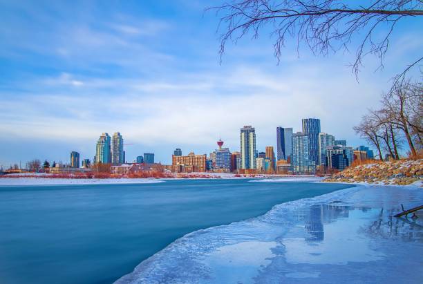 istock Icy River Views Across From Downtown Calgary 1298682478