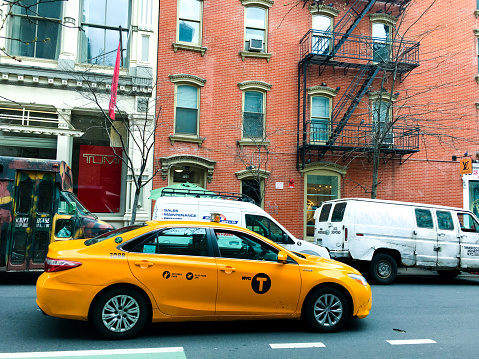 Typical yellow taxi of New York City