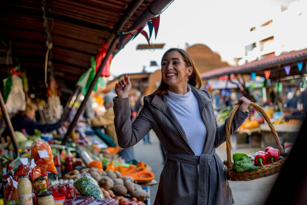 istock Shopping in vegetable market. 1298692150