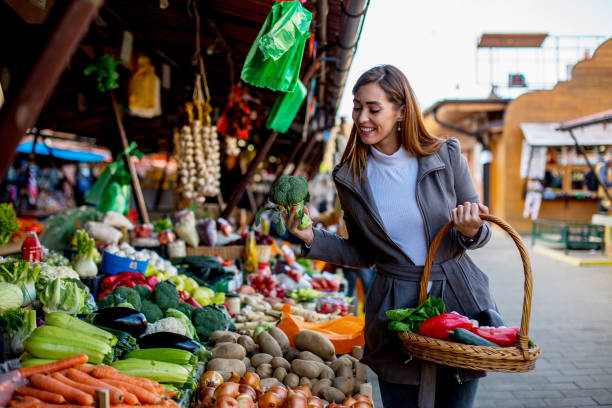 istock Fresh vegetables on market. 1298692479