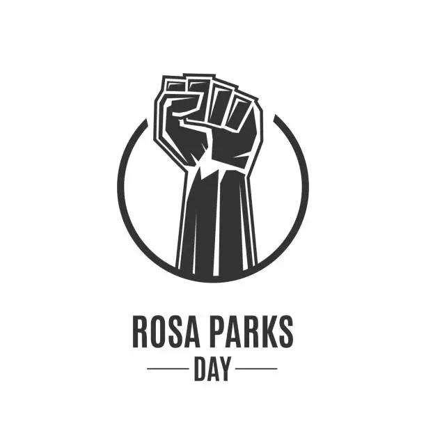 Vector illustration of Rosa Parks Day card. Vector