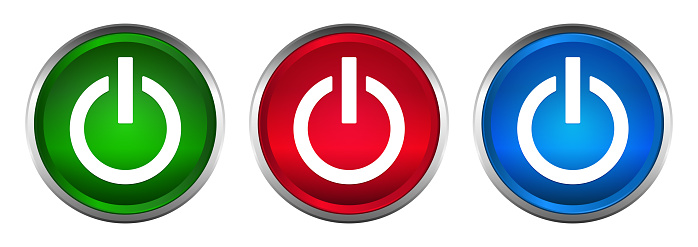 Power icon isolated on supreme round button set illustration design