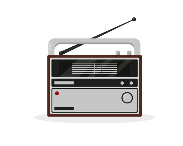 ilustraciones, imágenes clip art, dibujos animados e iconos de stock de icono de radio aislado sobre fondo blanco. - electrical equipment technology electronics household item