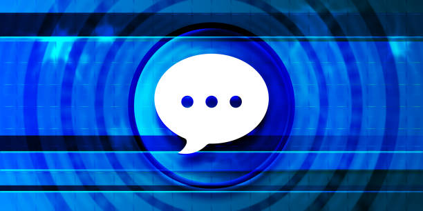istock Conversation icon optimum prime digital smart blue banner background abstract futuristic motion illustration 1298703607