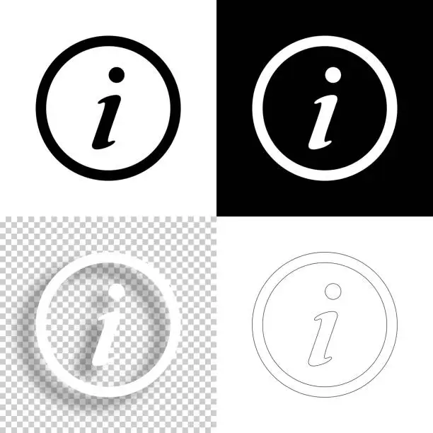 Vector illustration of Information. Icon for design. Blank, white and black backgrounds - Line icon