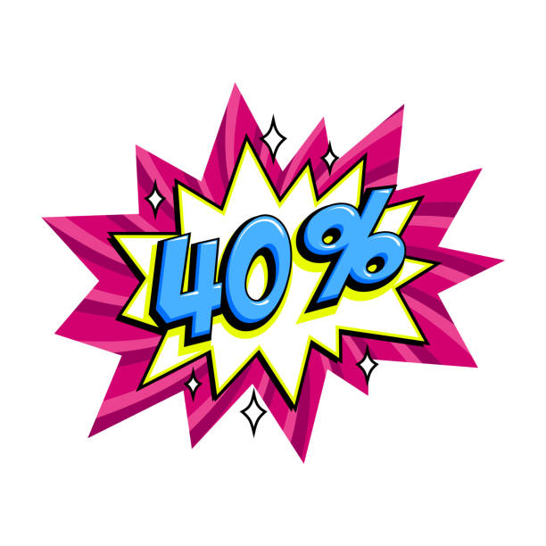 ilustrações de stock, clip art, desenhos animados e ícones de comic pink sale bang balloon - pop art style discount promotion banner. vector illustration - bubble large percentage sign symbol