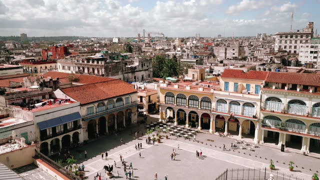 Aerial view of Plaza Vieja Havana, Cuba