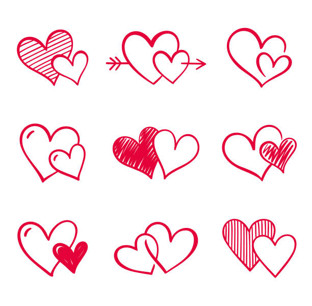 ilustraciones, imágenes clip art, dibujos animados e iconos de stock de corazones - intertwined