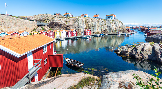 Smögen..West coast of sweden with colorful boat houses