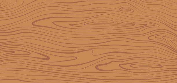 ilustrações de stock, clip art, desenhos animados e ícones de wood texture. brown wooden plank, cutting board, floor or table surface. striped fiber textured background. retro tree surface pattern - wood table