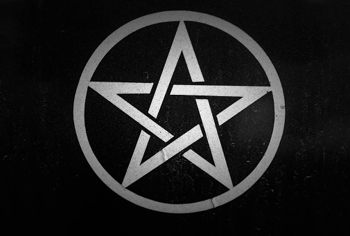 Altar for satanic rituals, witchcraft detail, occultism and sect