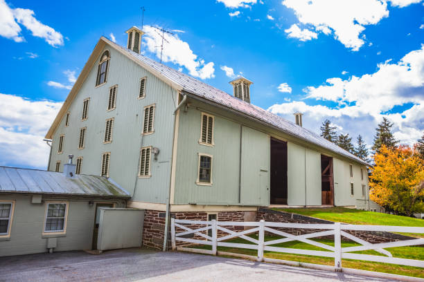 Gettysburg, PA/USA - October 18, 2015: Exterior of the barn at President Dwight D. Eisenhower's home at the Eisenhower National Historic Site in Gettysburg, PA