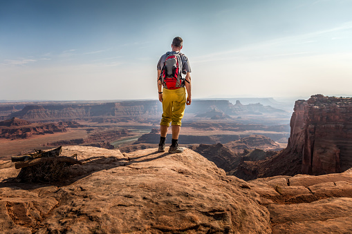 Hiker enjoying the view in the Dead Horse Point State Park