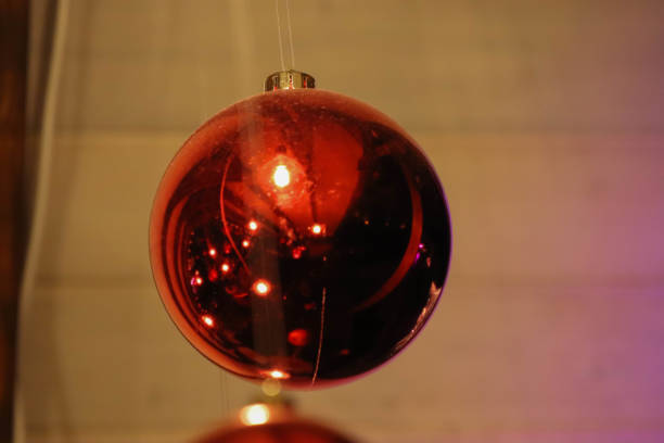 istock Close up of a christmas red bulb 1298752518
