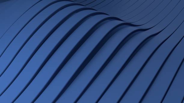 istock Abstract background with blue wavy stripes. Abstract cut paper stripes. Modern background template for documents, reports and presentations. Sci-Fi Futuristic. 3d rendering 1298778123