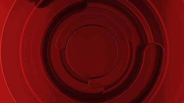 istock Dark Abstract Circles. Red glass. Geometric shapes with rounded edges. 3d rendering 1298778169
