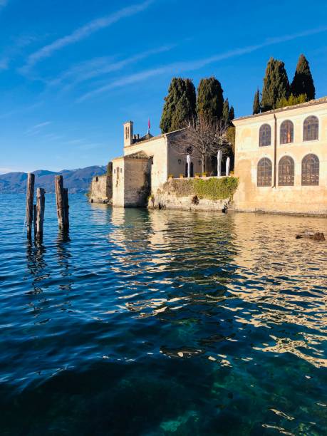 Famous villa in punta San vigilio Garda lake north Italy , queen lady Diana spencer And other famous people