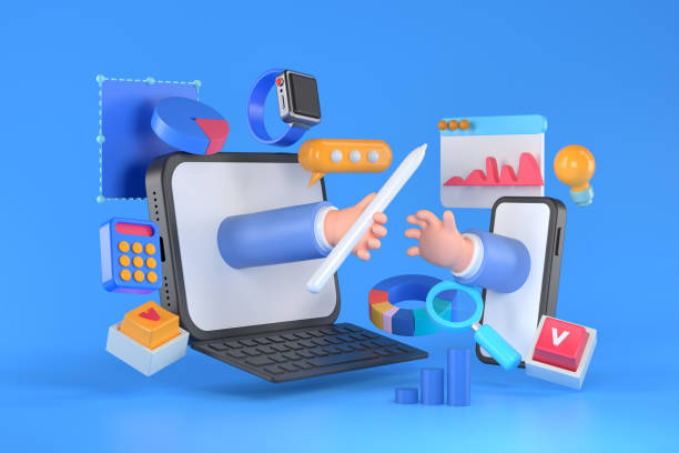 istock 3d rendering of tablet and infographic. 1298807669
