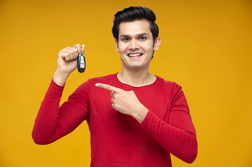 Indian, modern, young man, colour background,
