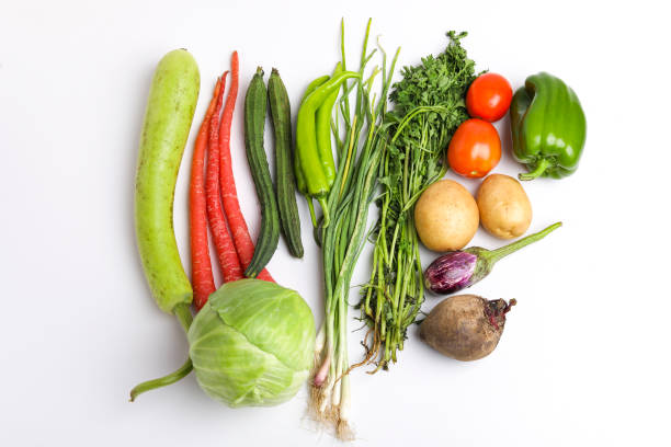 istock Healthy food concept. Vegetables collection isolated over white background. 1298810006