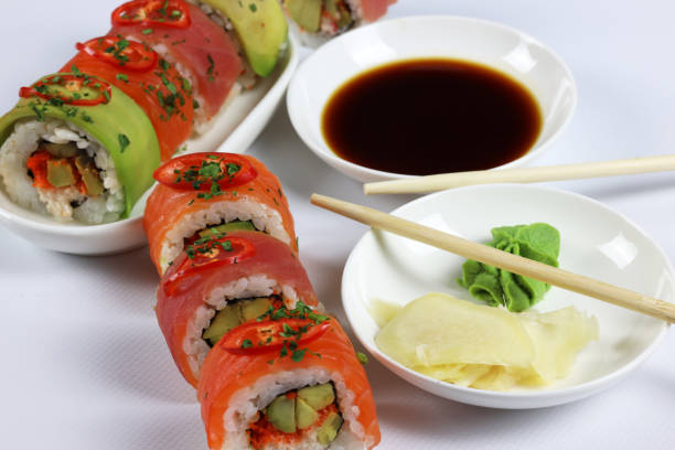 istock Japanese food sushi and rolls, 1298822412