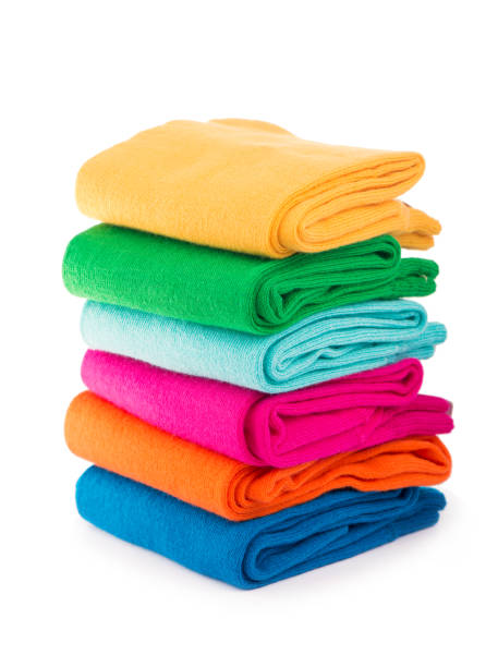 istock Pile of colorful socks on white background 1298822804