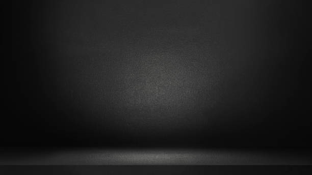 istock Black abstract cement wall and studio room , interior texture for display products. wall background. 1298828448