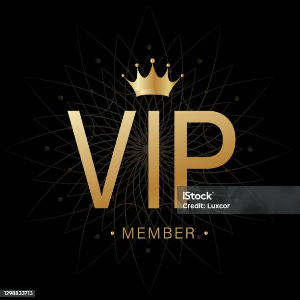 Vip club logo luxury golden badge Royalty Free Vector Image