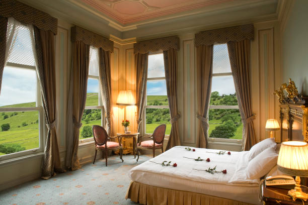 istock Hotel room with a beautiful panoramic view 1298835762