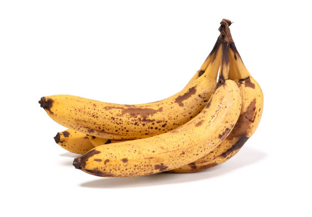 istock Overripe bananas isolated on a white background 1298839043