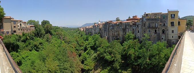 Panoramic view of the ancient town of Sant'Agata dei Goti in Campania region, southern Italy