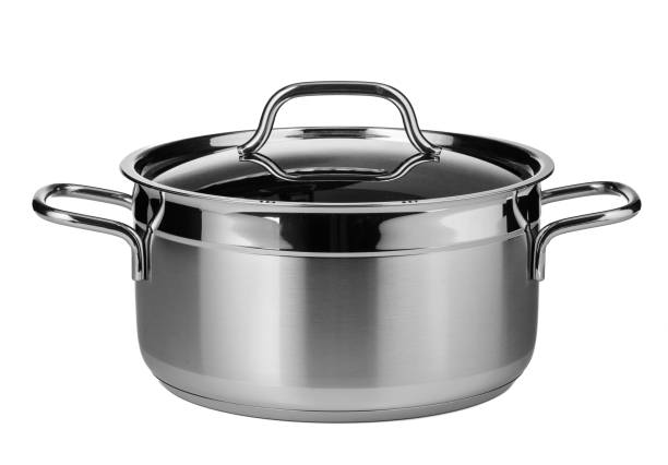 istock Stainless steel pot isolated on white background 1298842959