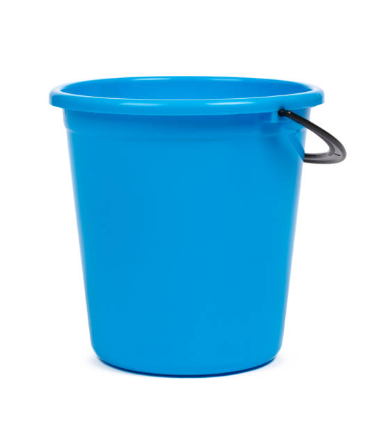 istock Blue plastic bucket for cleaning isolated on white background 1298843098