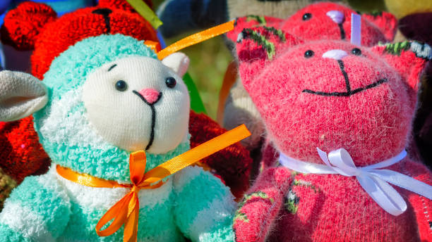 istock Needlework, original toys in the form of amusing dolls 1298850585
