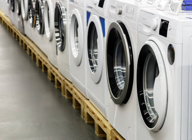 istock Washing machines are sold in the store. 1298850882