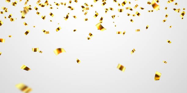 istock Celebration background template with confetti gold ribbons glittering. luxury greeting rich card. 1298851585