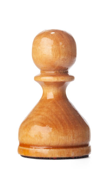 istock Wooden chess pieces close up isolated on white 1298852038