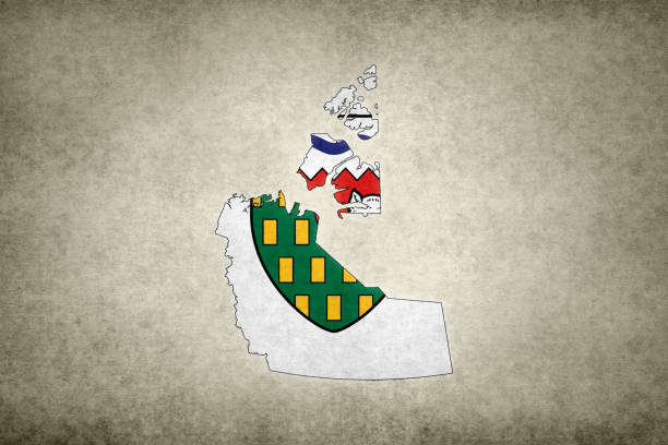 istock Grunge map of the Northwest Territories with its flag printed within 1298864566