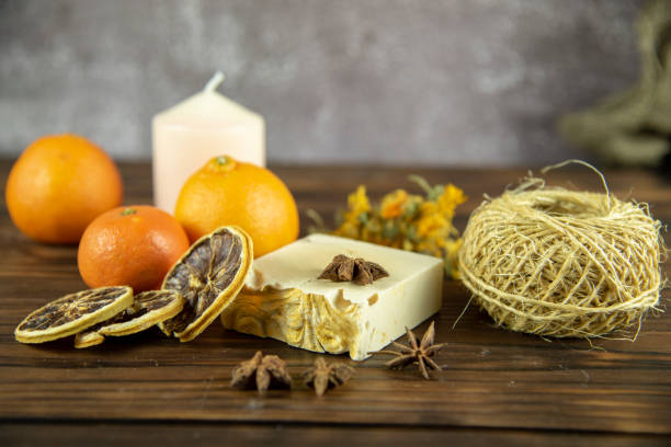 istock Natural handmade skincare. Organic soap bars . 1298866085