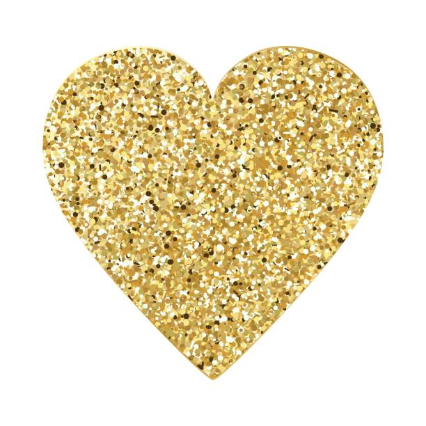 istock Happy Valentine's Day. Big gold glitter heart. 1298867567