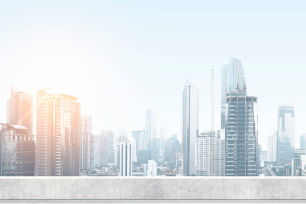 istock Rooftop view with modern cityscapes 1298868079