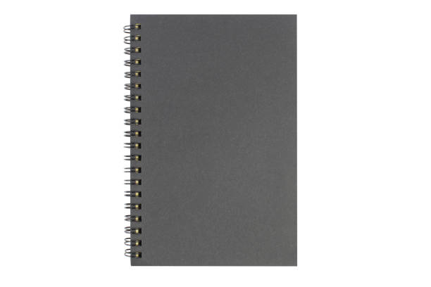 istock The cover of the diary, dark gray textured surface, is isolate on white. 1298871714