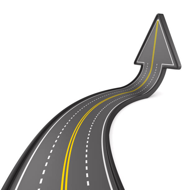 istock direction of road on white background. Isolated 3D illustration 1298873860