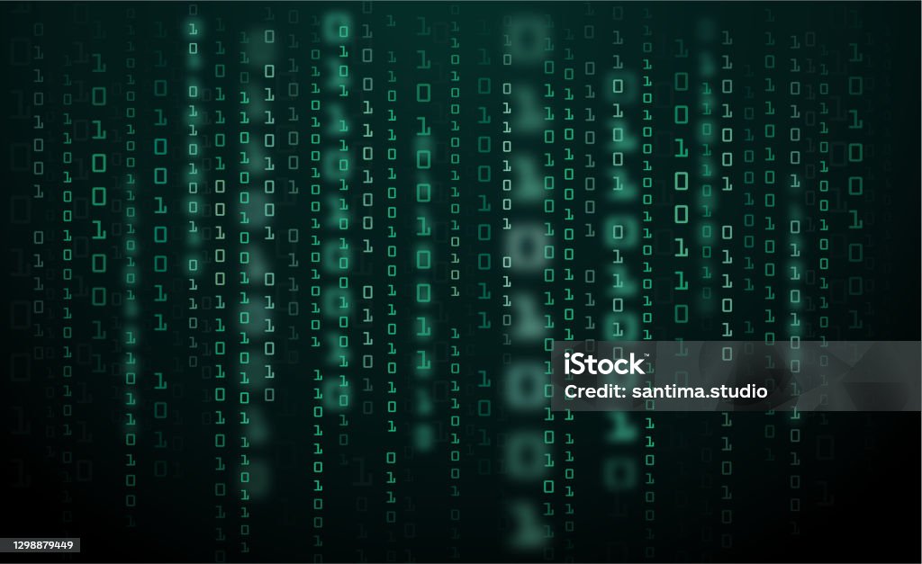 Abstract Technology Background Binary Data And Streaming Binary Code ...